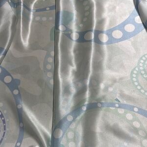 Silk Scarf with Blue and Green Abstract Design